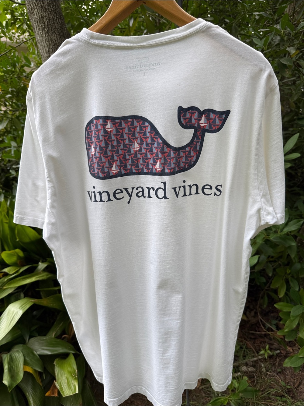 Vineyard Vines White Short Sleeve Pocket Tee with Whale Patch